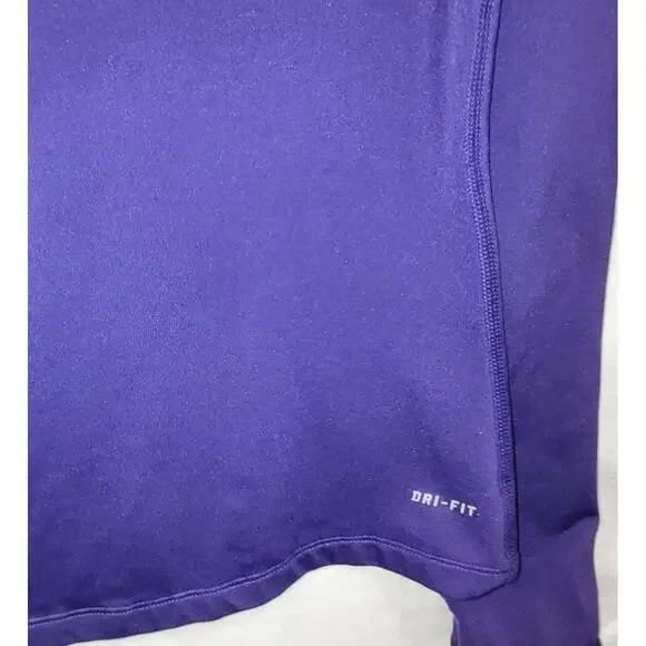 Nike Pro DriFit Pullover Purple Running L-Sleeve‎ Athletic Zip Mock Neck Men XL - Picture 10 of 13
